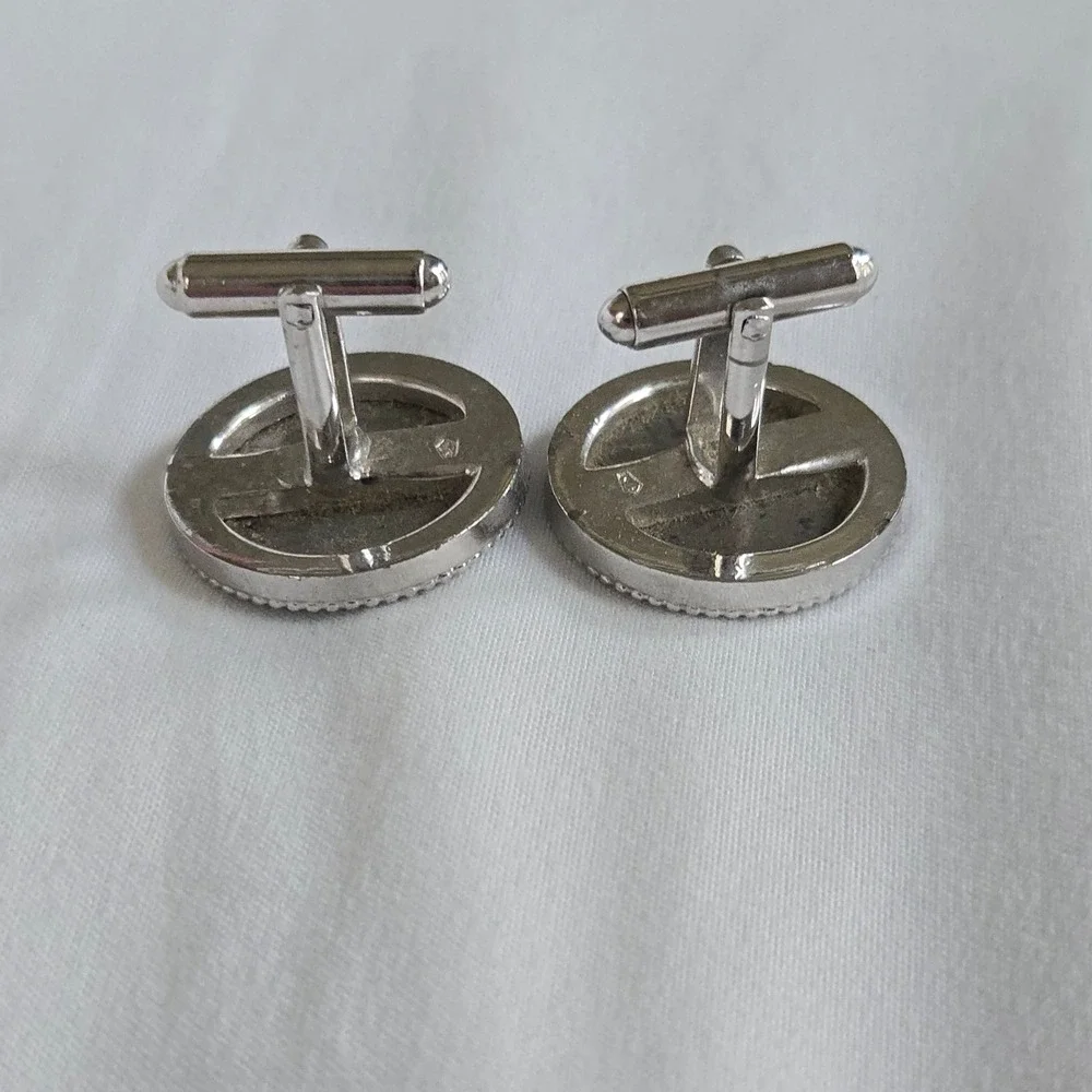 VTG Buffalo Nickel Cufflinks OS Mens Silver Coin Jewelry Five Cents Western USA